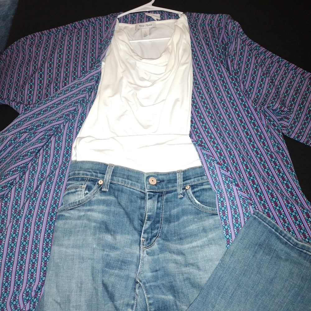 Solid white cowl neck tank